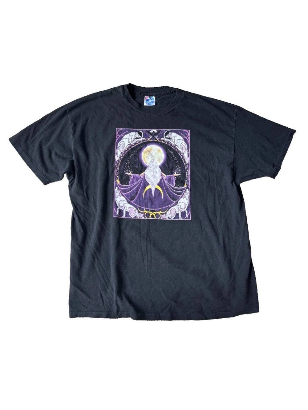 Vintage Single Stitch Wolf Moon Goddess Tee Shirt Hanes size 2XL